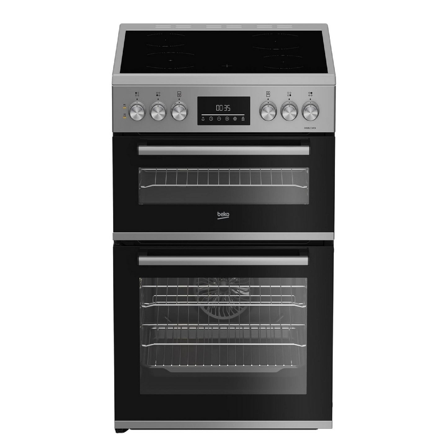 BEK-EDC6731S 60cm Double Oven Electric Cooker with Vitroceramic Hob - Silver