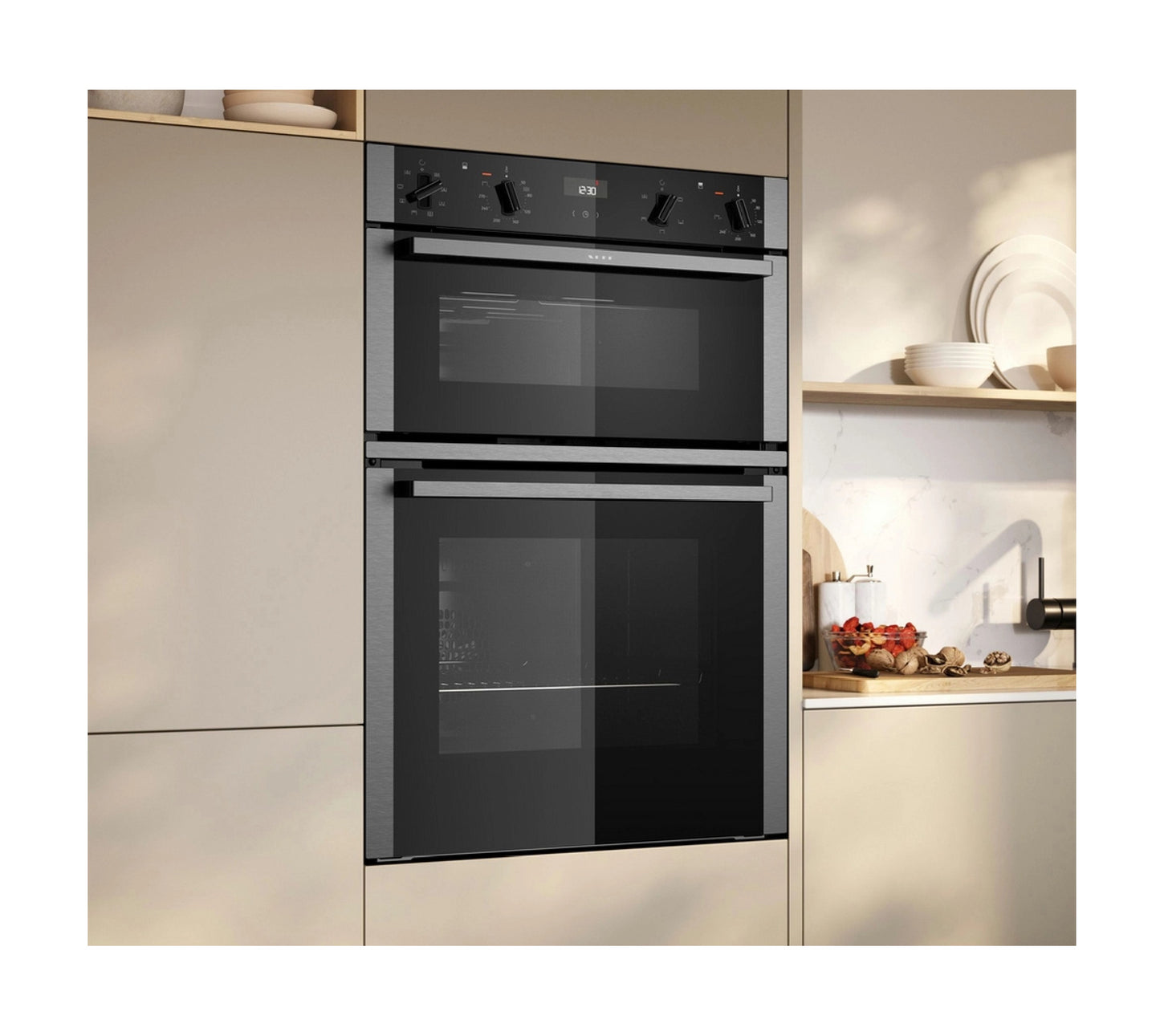 NEF-U1ACE2AN3B 59.4cm Built In Electric Double Oven - Stainless Steel
