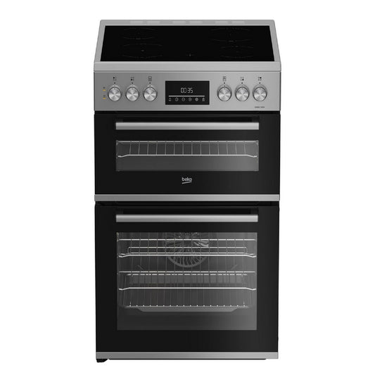 BEK-EDC6731S 60cm Double Oven Electric Cooker with Vitroceramic Hob - Silver