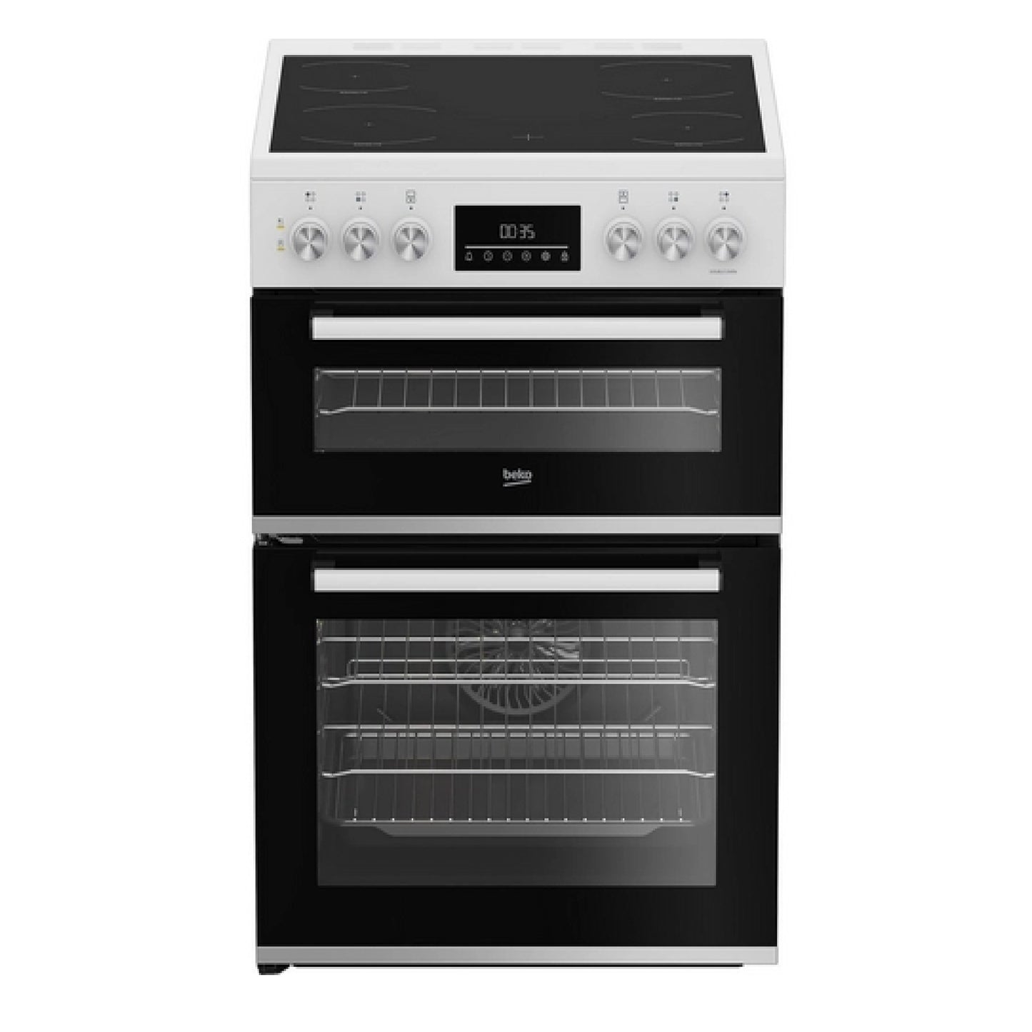 BEK-EDC6731W 60cm Double Oven Electric Cooker with Vitroceramic Hob - White