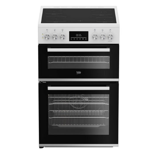 BEK-EDC6731W 60cm Double Oven Electric Cooker with Vitroceramic Hob - White