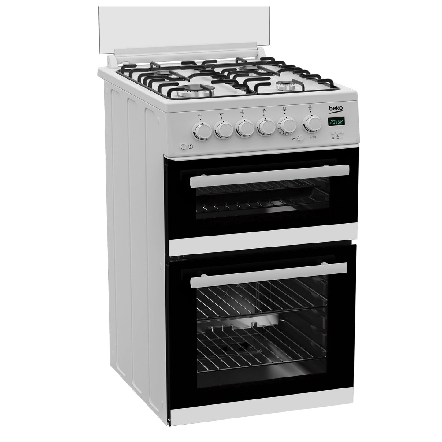 BEK-EDG507W 50cm Double Oven Gas Cooker with Gas Hob - White