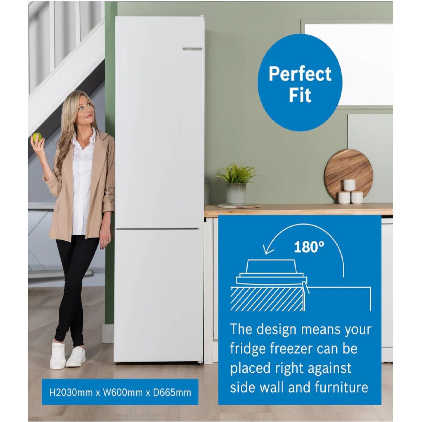 Bosch Series 4 60cm Frost Free Fridge Freezer - White
