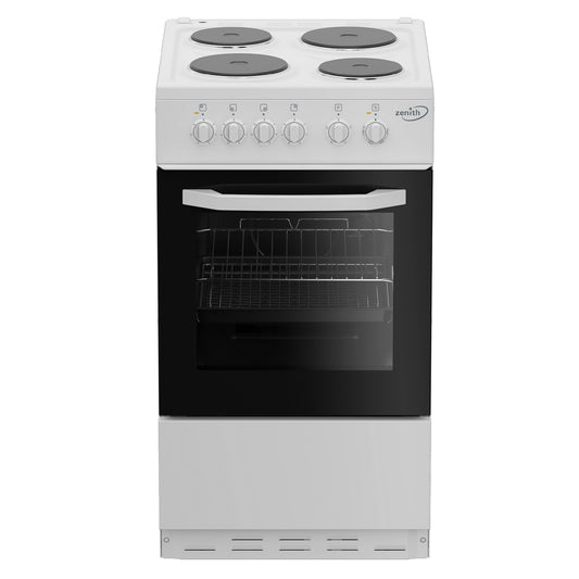 ZEN-ZE503W 50cm Electric Single Oven with solid plate - hob White